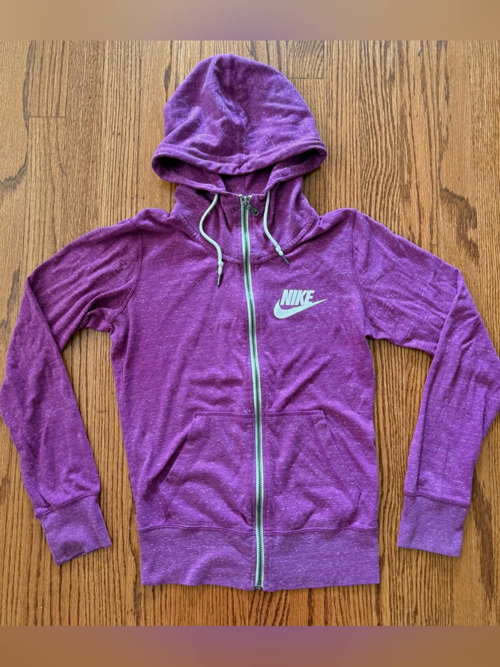 Nike Sportswear Women’s Purple Full Zip Hoodie Logo Pockets XS